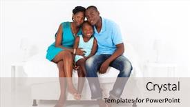  Presentation with african american church family - PPT theme with happy african family sitting background and a soft green colored foreground