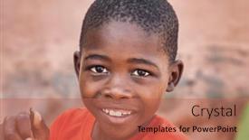  Presentation with village - Slides featuring happy-african-kid background and a  colored foreground