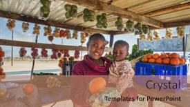  Presentation with vendor - Theme enhanced with happy-african-street-vendor-holding background and a coral colored foreground