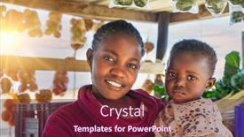  Presentation with vendor - Presentation theme consisting of happy-african-street-vendor-holding background and a tawny brown colored foreground