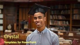  Presentation with proud american - Amazing slide deck having happy-african-student-in-graduation backdrop and a tawny brown colored foreground