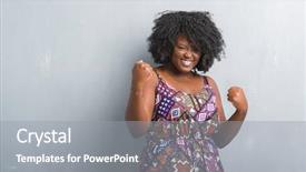  Presentation with colorful celebration - Audience pleasing slide set consisting of happy and excited doing winner backdrop and a gray colored foreground