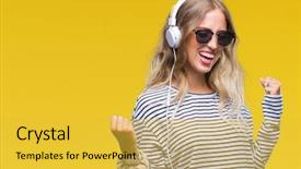  Presentation with young woman diagnosis of sti - Audience pleasing PPT theme consisting of happy and excited doing winner backdrop and a  colored foreground