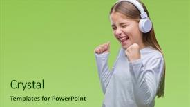  Presentation with swimming beautiful girl swims underwater - Presentation consisting of happy and excited doing winner background and a  colored foreground