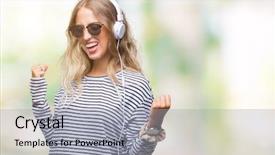  Presentation with winner - Theme having happy and excited doing winner background and a  colored foreground