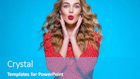  Presentation with beautiful young girl red - Amazing theme having happy-and-joyful-caucasian-woman backdrop and a teal colored foreground