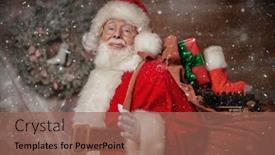  Presentation with fairy night - Presentation design featuring happy-and-joyful-santa-claus background and a violet colored foreground