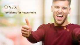  Presentation with stand - PPT theme having happy and positive with thumbs background and a  colored foreground