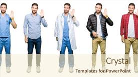  Presentation with collage - Colorful slide deck enhanced with happy and smiling friendly welcome backdrop and a cream colored foreground