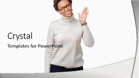  Presentation with ophthalmology african american models - Amazing presentation theme having happy and smiling friendly welcome backdrop and a white colored foreground