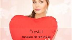  Presentation with heart - Theme featuring happy-and-smiling-woman background and a coral colored foreground