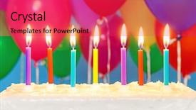  Presentation with white candles - Colorful presentation design enhanced with happy anniversary - candles burning on an white backdrop and a red colored foreground