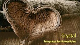  Presentation with anniversary - PPT layouts enhanced with happy anniversary - closeup of a heart-shaped nut background and a tawny brown colored foreground