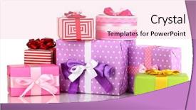  Presentation with bright colorful candy isolated - Presentation theme with happy anniversary - colorful gifts isolated on white background and a lemonade colored foreground