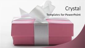  Presentation with luxury - PPT theme consisting of happy anniversary - luxury box tied background and a white colored foreground