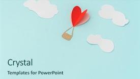  Presentation with hot air balloons - Colorful presentation design enhanced with happy anniversary - paper cut of heart hot backdrop and a sky blue colored foreground