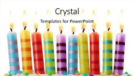  Presentation with white candles - Cool new presentation with happy anniversary - ten birthday candles on white backdrop and a cream colored foreground