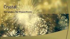  Presentation with card holiday flowers abstract - Presentation theme having happy anniversary 2016 - abstract holiday background - fireworks background and a yellow colored foreground
