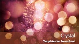  Presentation with happy new year - Presentation design featuring happy anniversary 2016 - fireworks at new year background and a tawny brown colored foreground