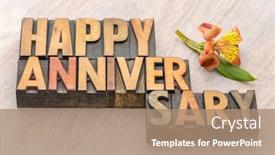 Presentation with greeting card - Audience pleasing PPT layouts consisting of happy-anniversary-greeting-card-word backdrop and a coral colored foreground
