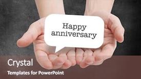  Presentation with anniversary - Beautiful slides featuring happy anniversary written backdrop and a coral colored foreground