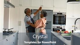  Presentation with senior couple - Presentation design featuring happy-arfican-american-senior-couple background and a ocean colored foreground