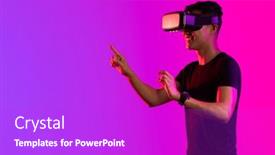  Presentation with interface - Presentation consisting of happy-asian-man-using-vr background and a purple colored foreground
