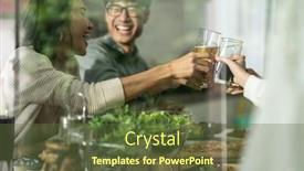  Presentation with engagement - PPT layouts featuring happy-asian-multigenerational-family background and a tawny brown colored foreground