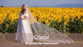  Presentation with wedding - Slide deck with free vwedding - young happy asian woman background and a coral colored foreground