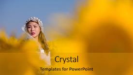  Presentation with sunflower sunflower sunflower sunflower sunflower - PPT theme featuring free vwedding - young happy asian woman background and a gold colored foreground