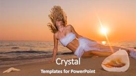  Presentation with freedom - Amazing PPT theme having free woman enjoying freedom feeling backdrop and a tawny brown colored foreground