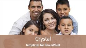  Presentation with hispanic - Cool new presentation theme with happy attractive hispanic family portrait backdrop and a coral colored foreground