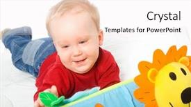 Presentation with released - Amazing PPT layouts having happy baby boy 6 months backdrop and a  colored foreground