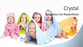  Presentation with baby bath - Audience pleasing presentation theme consisting of happy baby friends in bath backdrop and a white colored foreground
