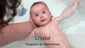  Presentation with shampoo - Slides featuring happy baby girl bath background and a coral colored foreground