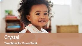  Presentation with baby girl - Audience pleasing theme consisting of happy baby girl playing backdrop and a coral colored foreground