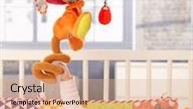  Presentation with baby toy - Slides consisting of happy baby girl playing in bed mum holding colorful toy background and a lemonade colored foreground