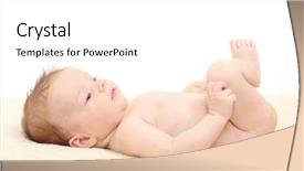  Presentation with happy baby - Audience pleasing presentation consisting of child birth - happy baby lying backdrop and a white colored foreground