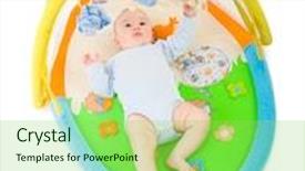  Presentation with baby toy - Audience pleasing slide deck consisting of baby playing in baby gym backdrop and a yellow colored foreground