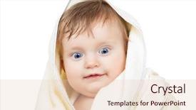  Presentation with happy baby - Theme enhanced with happy baby under towel portrait background and a lemonade colored foreground