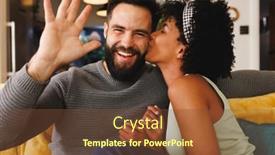  Presentation with love romance - Slides featuring happy-bearded-biracial-man-waving background and a tawny brown colored foreground