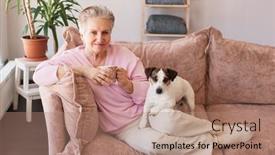  Presentation with senior living - PPT layouts enhanced with happy-beautiful-dreamy-old-senior background and a coral colored foreground