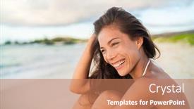  Presentation with beautiful nature in twilight - Colorful presentation enhanced with happy-beautiful-young-asian-natural backdrop and a coral colored foreground