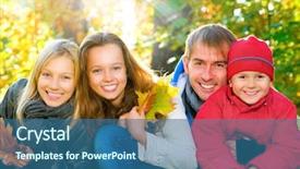  Presentation with happy korean kids - PPT layouts featuring happy big family with kids background and a  colored foreground