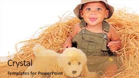  Presentation with baby toy - Beautiful presentation theme featuring happy biracial baby boy backdrop and a  colored foreground