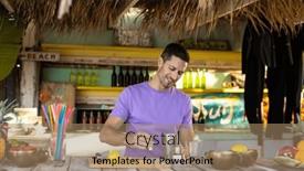  Presentation with cocktail - Theme with happy-biracial-barman-preparing-cocktail background and a coral colored foreground