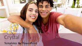  Presentation with living room - Theme featuring happy-biracial-boyfriend-with-hand background and a  colored foreground
