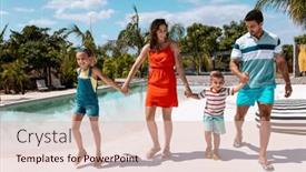  Presentation with holding hands family walking - Presentation design enhanced with happy-biracial-family-walking background and a lemonade colored foreground