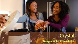  Presentation with healthy relationship - Presentation consisting of happy-biracial-lesbian-couple-composting background and a tawny brown colored foreground