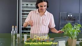  Presentation with quality life - Slide set featuring happy-biracial-man-cooking background and a tawny brown colored foreground